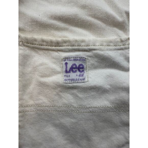 Lee x H&M Men’s Ecru Denim Chore Shirt Jacket Size M Workwear Overshirt Pockets - Picture 7 of 16